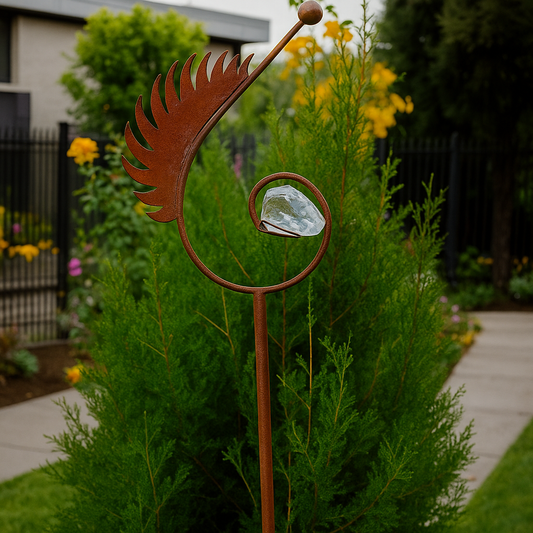 Garten Gartenstecker Glasdeko aus Glas und Eisen 032237CL ,149(H)*25(B) cm