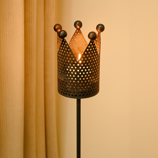 Garden stake bed stake candle holder crown 120cm metal