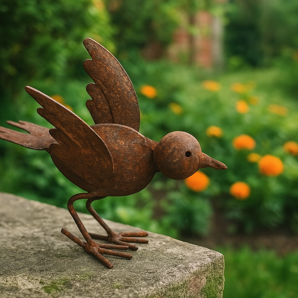 Edelrost Garten Vogel aus Metall , Gartendeko