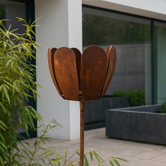 Garten Blumen Gartenstecker aus Metall ,Windlicht Kerzenhalter Höhe 115cm,030561