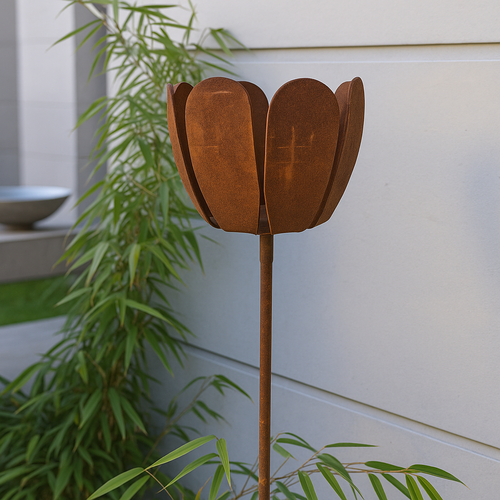 Garten Blumen Gartenstecker aus Metall ,Windlicht Kerzenhalter Höhe 115cm,030561