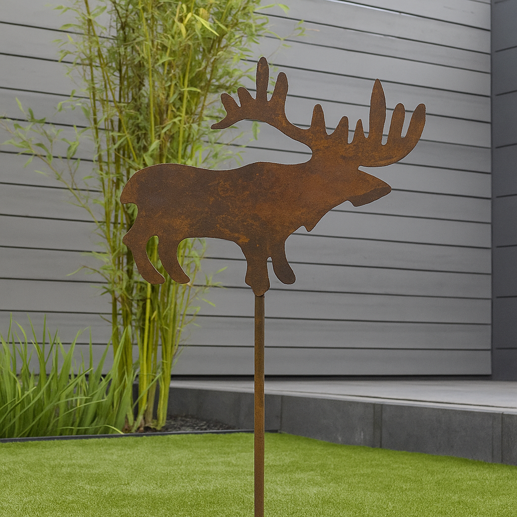 Edelrost GartenHirsch Gartenstecker Gartendeko Hirsch für Garten und Beete