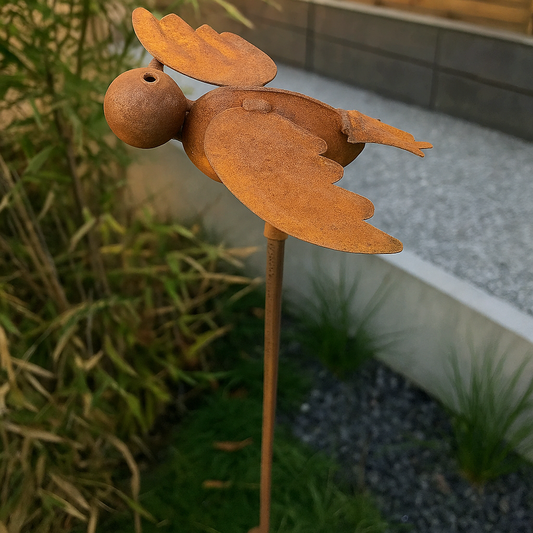Edelrost Gartenstecker GartenVogel  Gartendeko ，Höhe 110cm