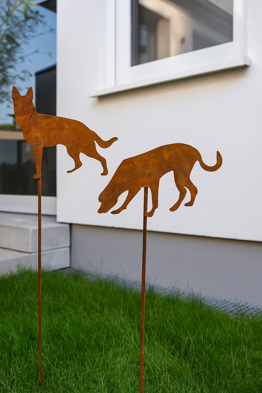 2 st. Gartenstecker rost  ,Hund , Höhe 110cm