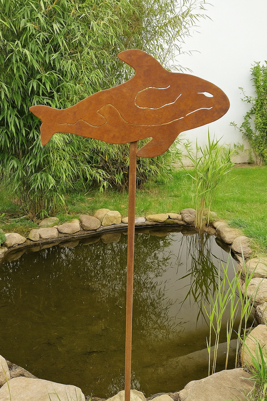 Edelrost Gartenstecker ，Fisch , 029181