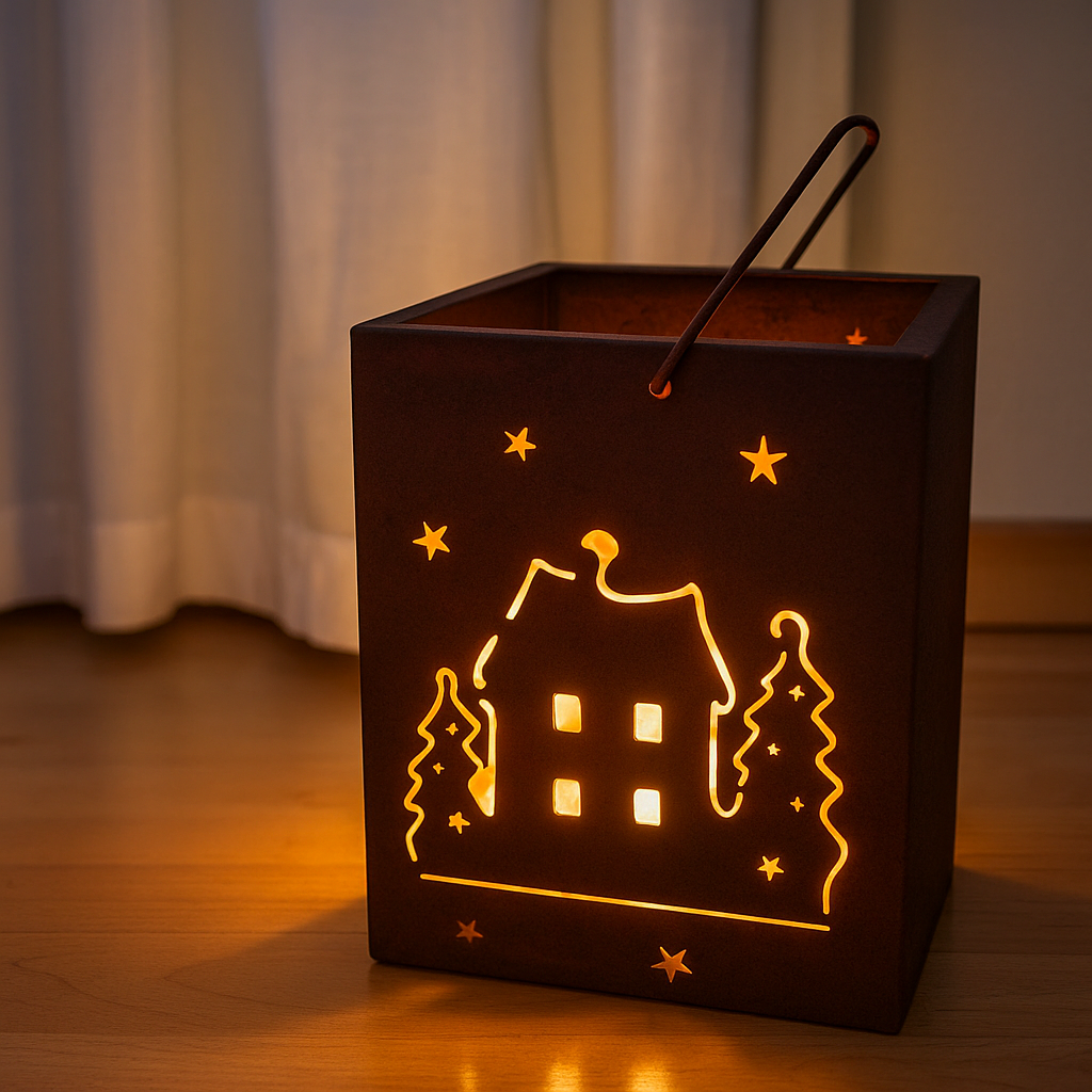 Edelrost Gartenlaterne Kerzenlaterne Windlicht Kerzenhalter aus Metall