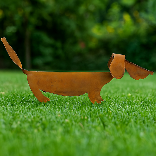Garten Hund EdelRost Gartendeko Tier  aus Metall