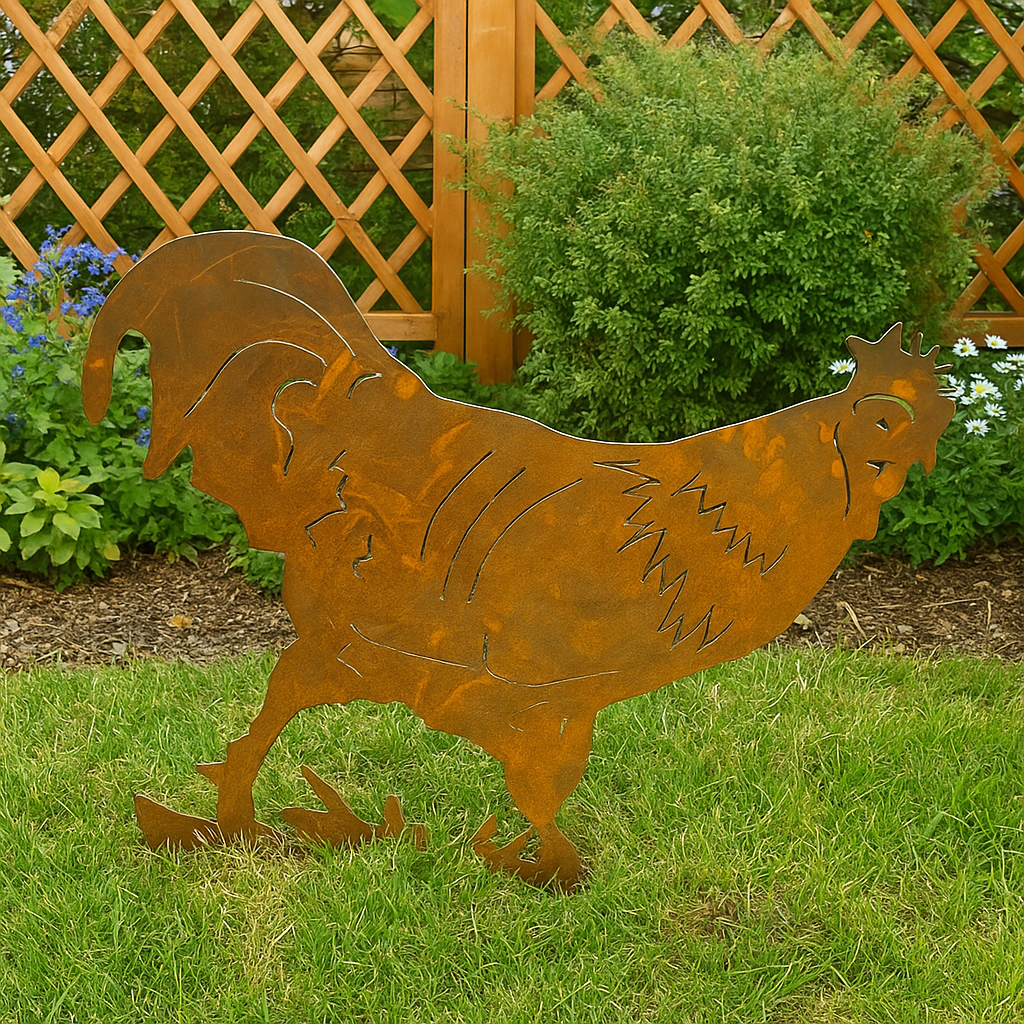 Edelrost Garten Gockel Gartendeko， 40*35cm