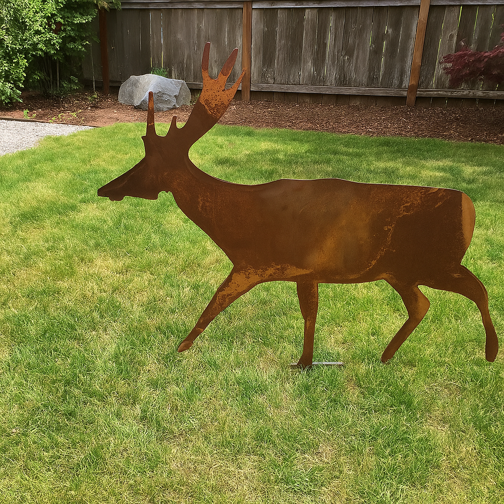 Gartentier, Hirsch aus Metall , Gartendeko ,Höhe: 56cm ，031078