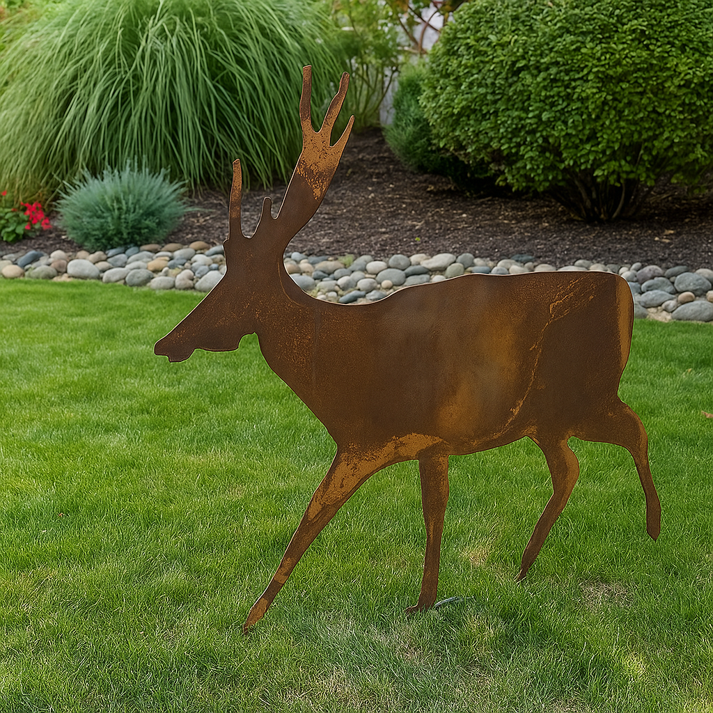 Gartentier, Hirsch aus Metall , Gartendeko ,Höhe: 56cm ，031078