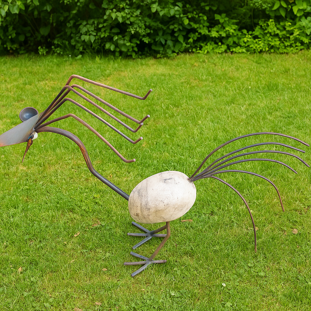 Vogel aus  Naturstein,  Gartendeko, Höhe 44cm , Handarbeit , 029025