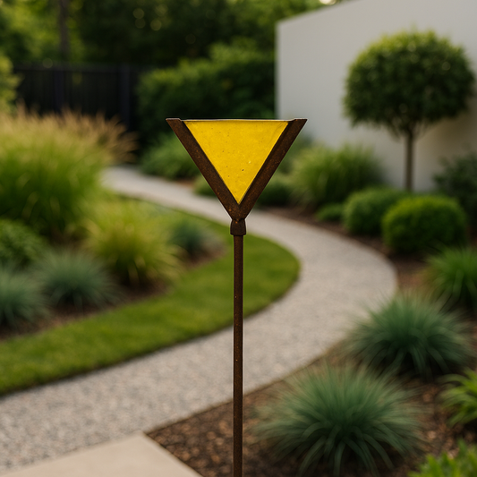 Edelrost Gartenstecker mit Glasdeko für Garten und Terrasse ,032282