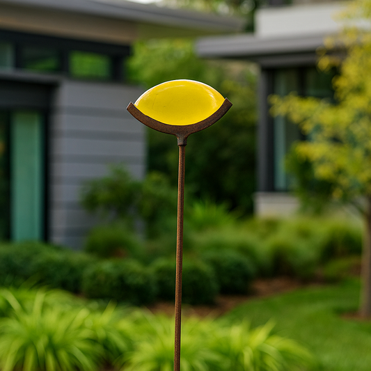 Edelrost Gartenstecker mit Glasdeko für Garten und Terrasse ,032284