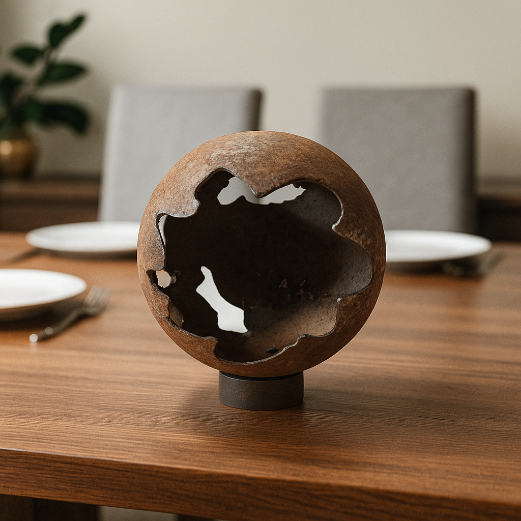 Kerzenschale Kerzenständer Rost Gartenkugel ，aus Metall