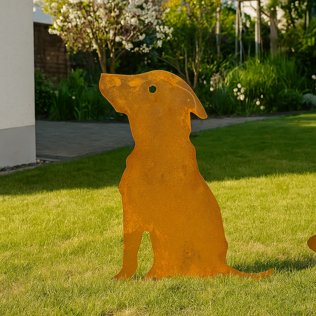 Gartendeko ,Hund aus Metall ,rost, 030665 ,Höhe 60 cm