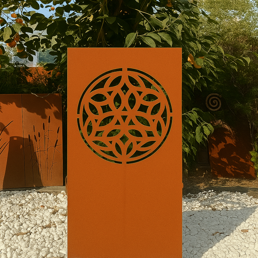 Edelrost Garten Sichtschutzwand  modern 032022