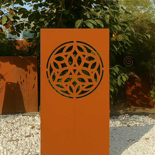 Edelrost Garten Sichtschutzwand  modern 032022