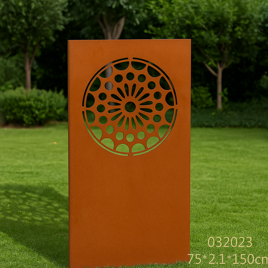 Edelrost Garten Sichtschutzwand  modern 032023