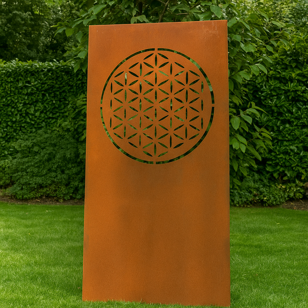 Edelrost Garten Sichtschutzwand  modern 032024