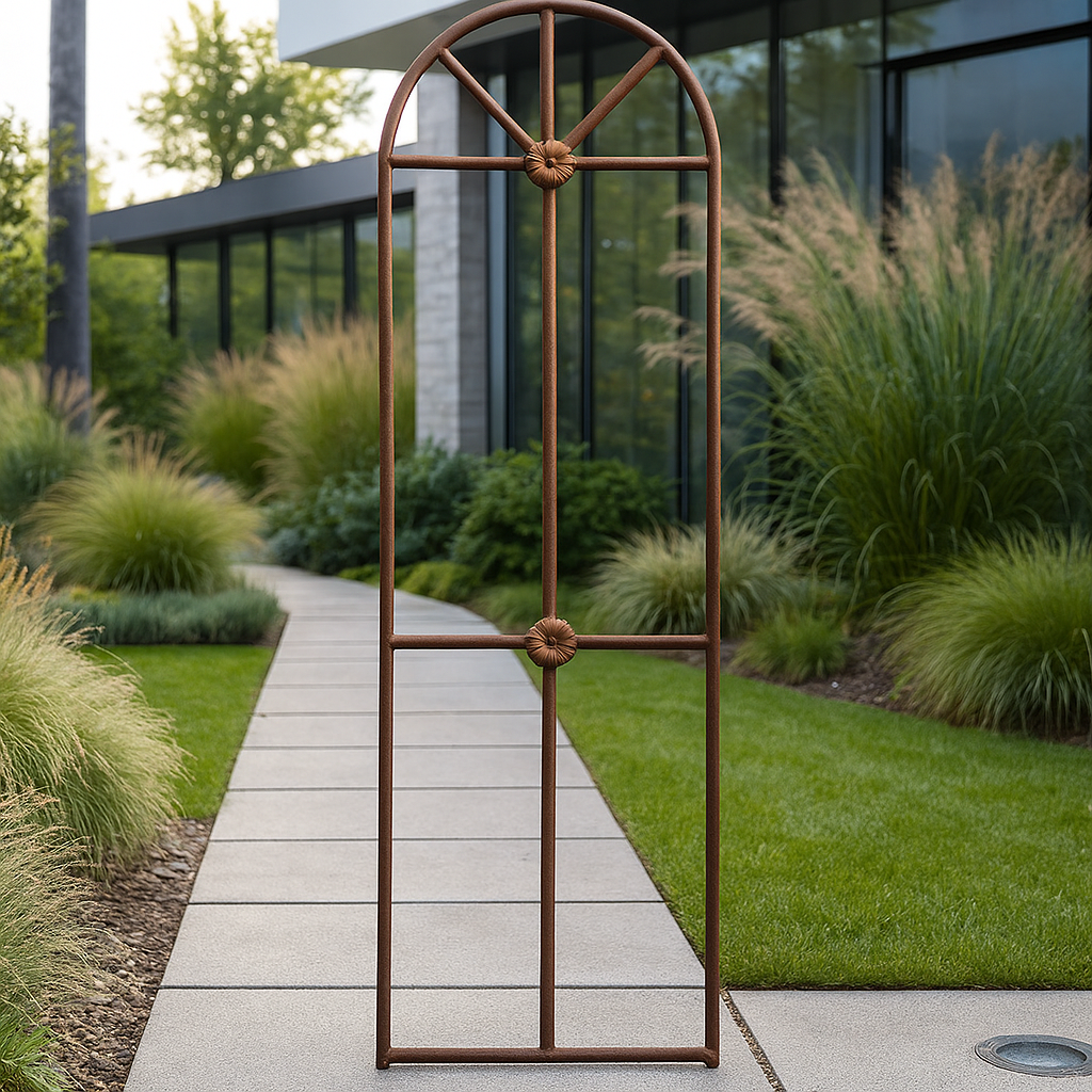 Patina garden trellis made of metal, 032187 : W50 H180cm, 7 kg 