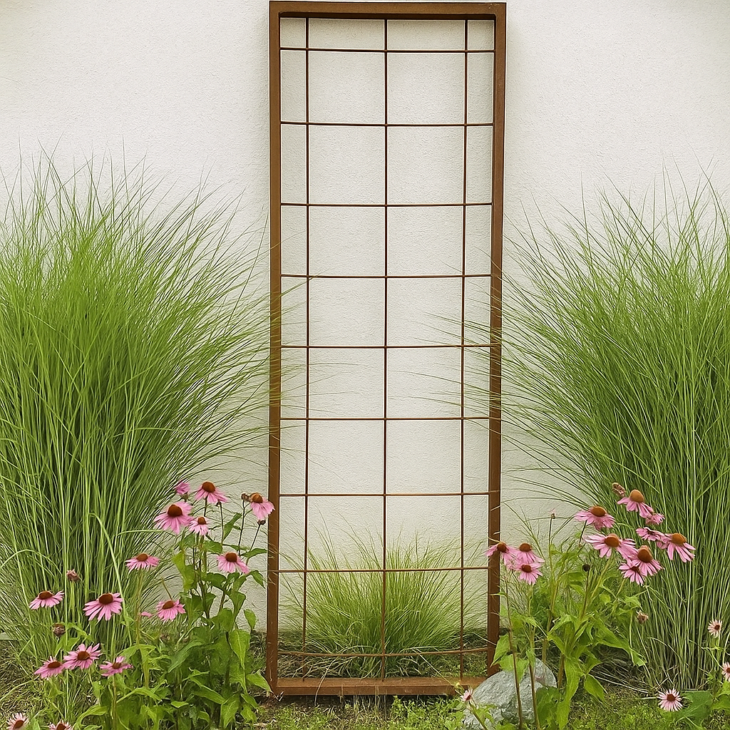 Edelrost Garten Rankgitter aus Metall , Rosenbogen Garten Rankhilfe