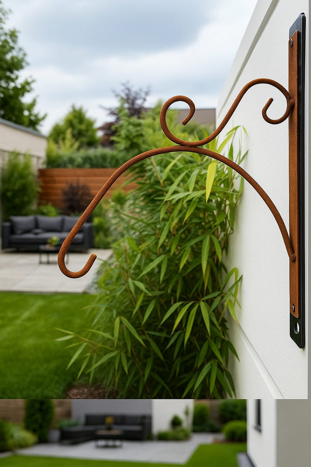 Garden rust wall hook rust lantern hook lamp hook hanging basket hanger L35cm 031386