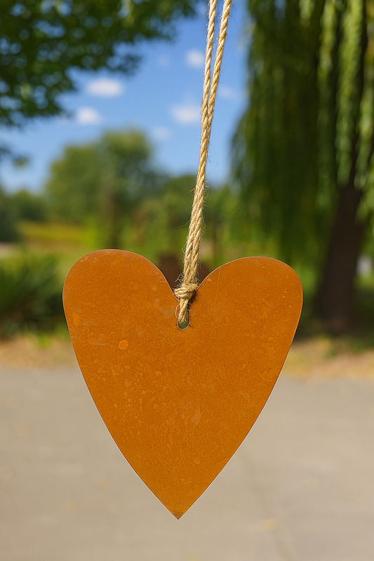 Edelrost Gartendeko Herz aus Eisen zum Aufhängen 032211