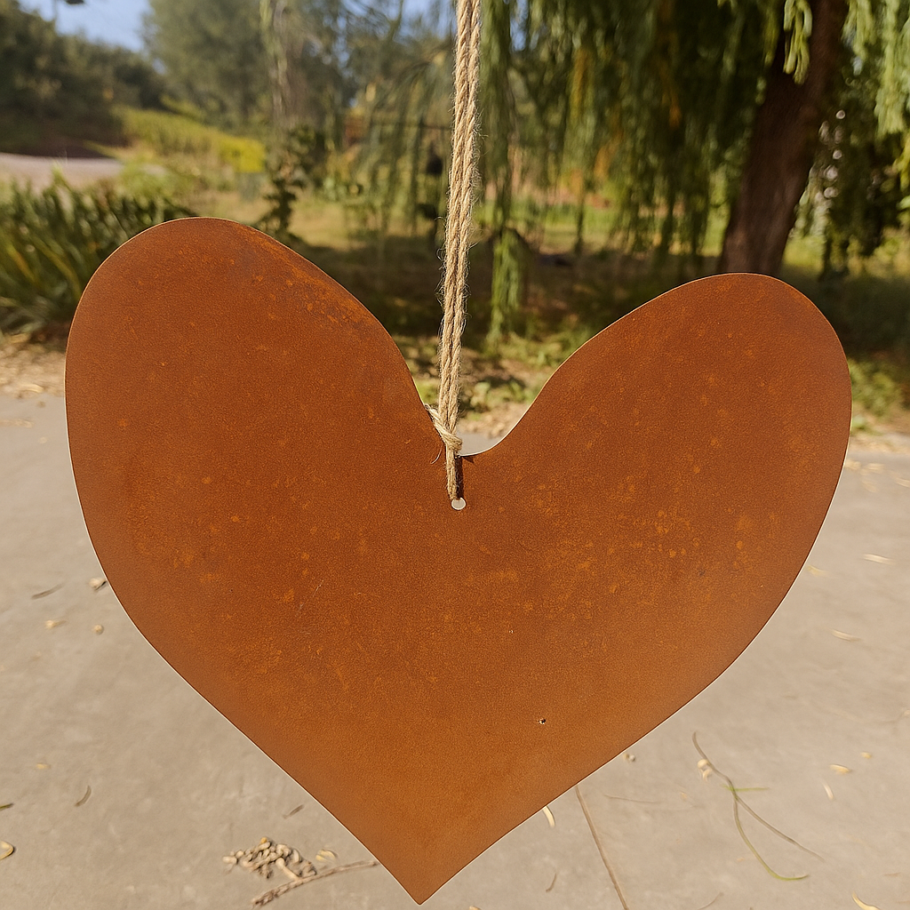 Edelrost Gartendeko Herz aus Eisen zum Aufhängen 032211