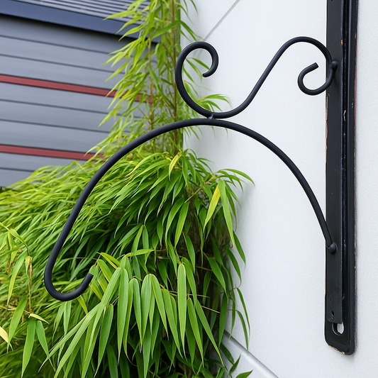 Black lantern hook garden wall hook hanging basket hanger L35W26cm 031386-1