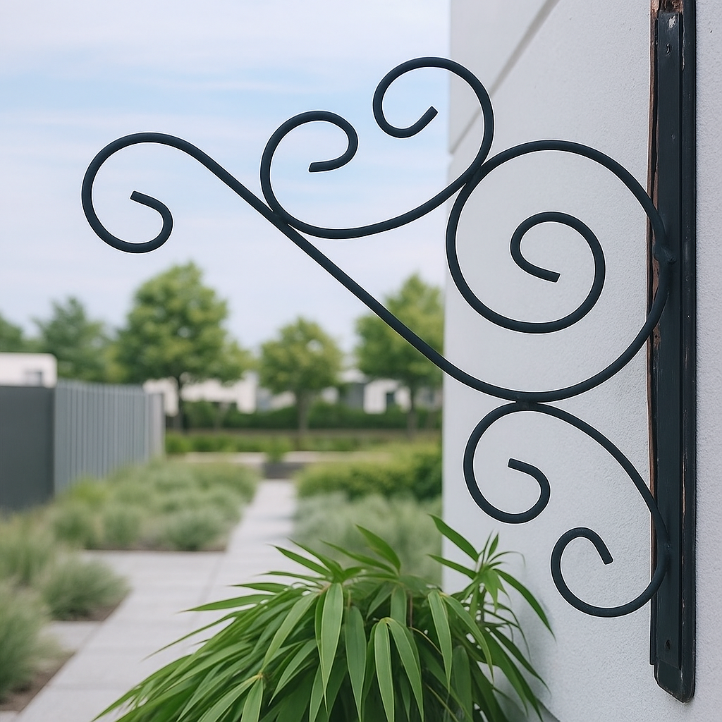 Black lantern hook garden wall hook hanging basket hanger L35W30cm 031368-1