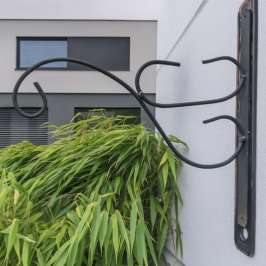 Black lantern hook garden wall hook hanging basket hanger L35W30cm 031370-1