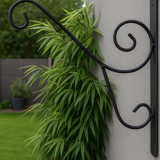 Black lantern hook garden wall hook hanging basket hanger L35W26cm 031369-1