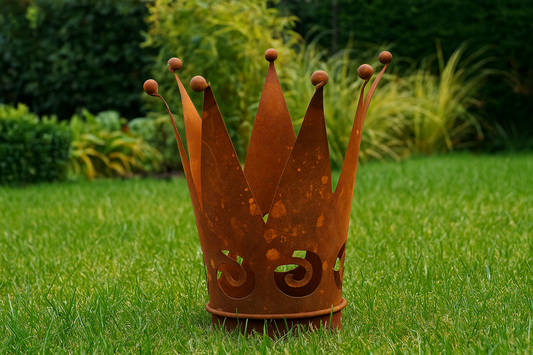 Noble rust candlestick stand metal plant bowl garden decoration H19 * 16 * 9.5cm