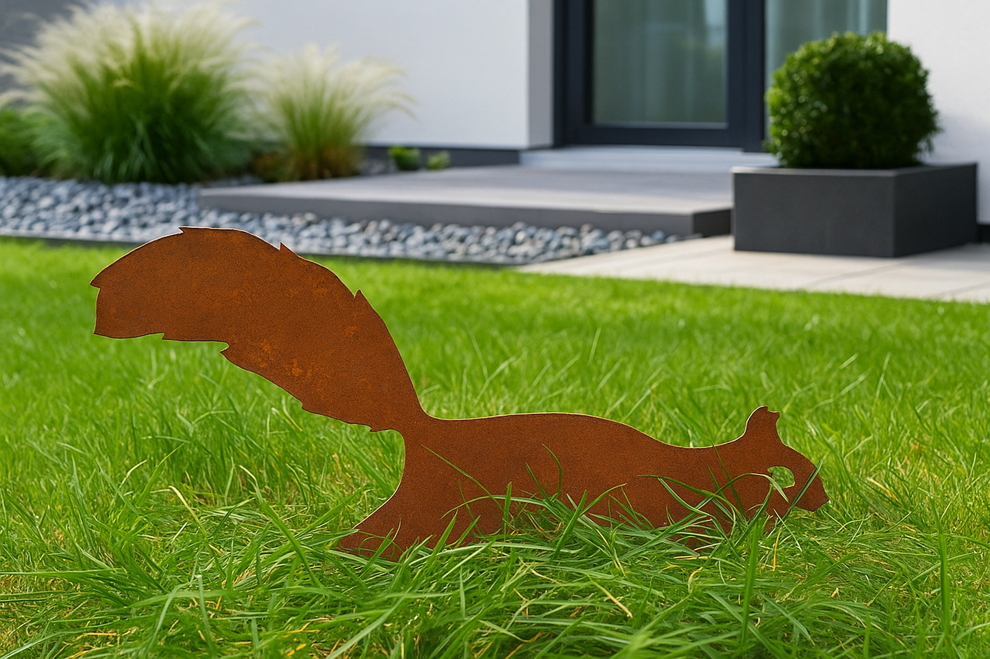 Garten Edelrost Eichhörnchen aus Metall 1mm ,Länge:43 cm,032299