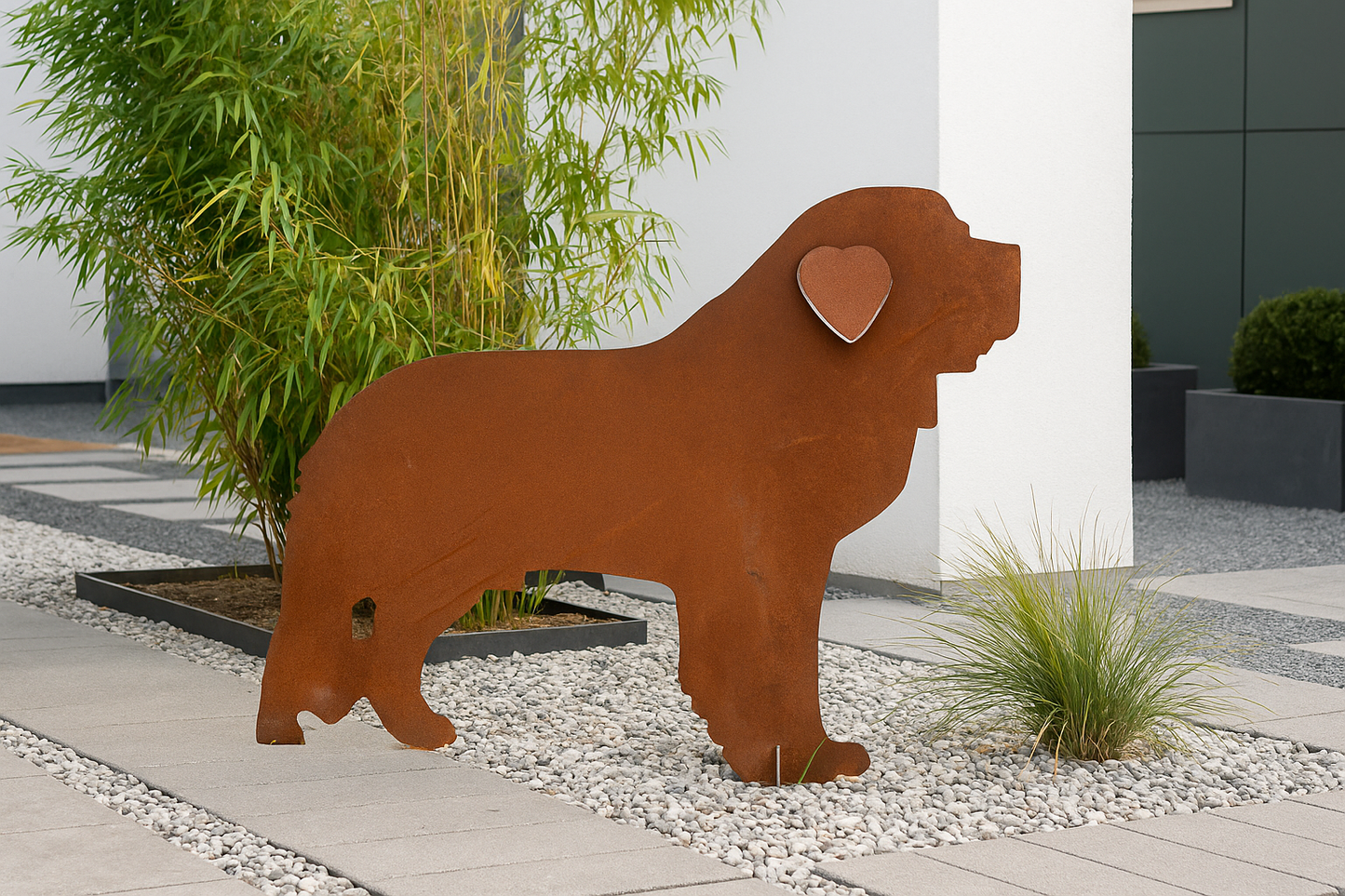 Edelrost Hund Garten Hund Rost Metall Gartenstecker Länge: 80 cm 031771