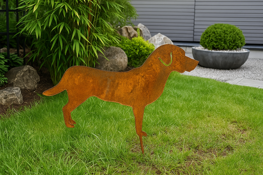 Edelrost Garten Hund ,Gartenstecker ，032222