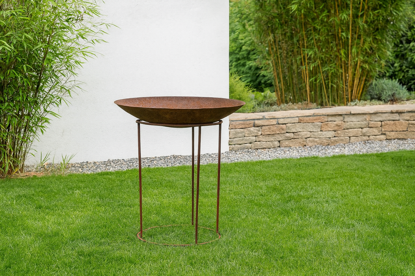 Noble rust stand for fire bowl plant bowl rust garden decoration W34.5cm handmade