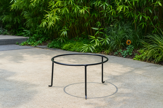 Noble rust stand for fire bowl plant bowl rust garden decoration D35H16cm029758-2