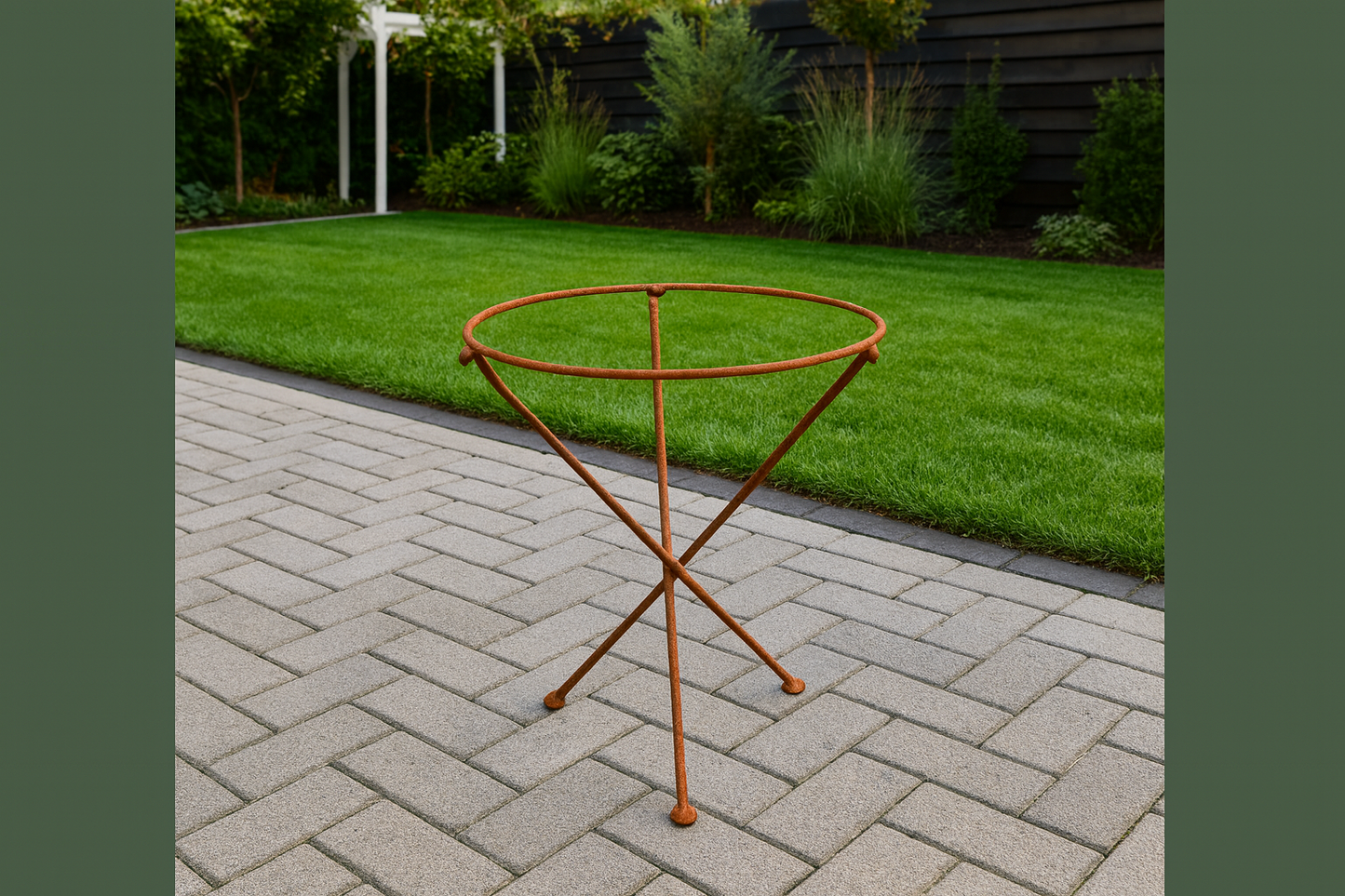 foldable stand for fire bowl plant bowl, garden stand foldable rust