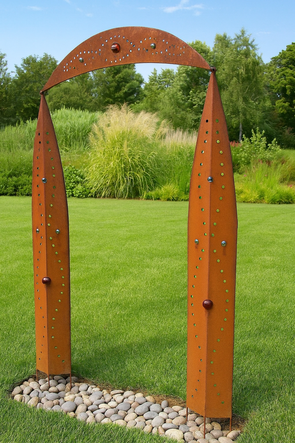 Edelrost Rosenbogen Rosenhilfe Garten Rankhilfe 031935 H240*150*8cm