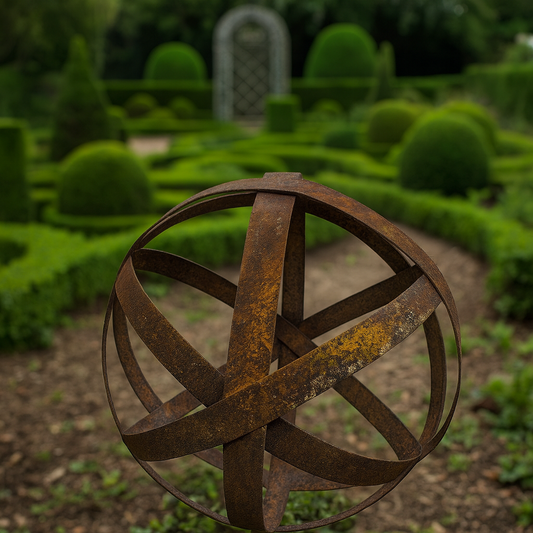 3 pcs. garden ball, rust, garden decoration