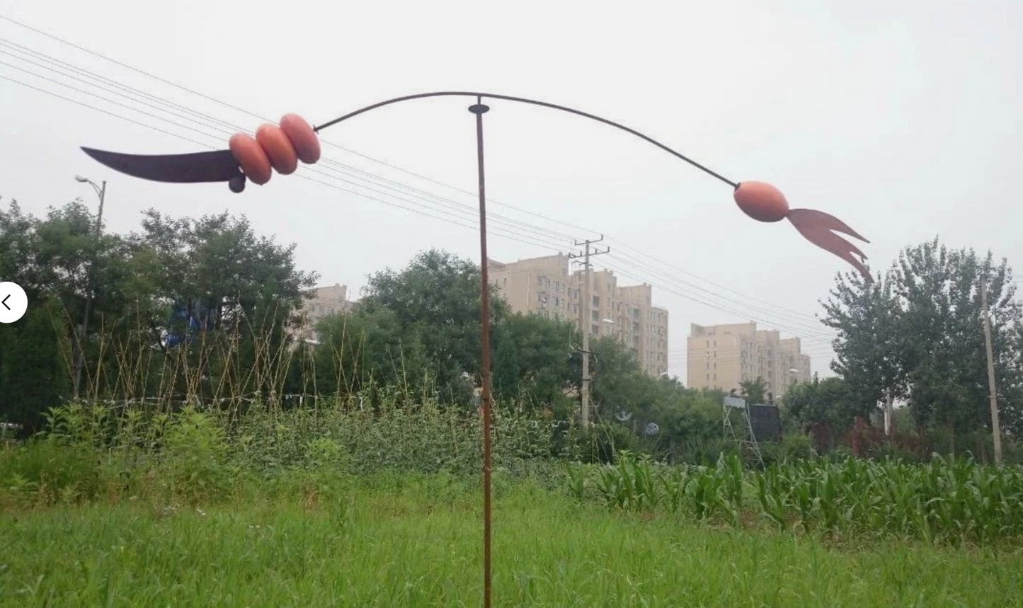 Edelrost Balance Tuinprikker Tuin Keramische prikker Hoogte 105cm