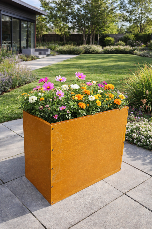 Edelrost Blumentopf aus Metall , 1mm ，Länge 75 cm, Breite 40 cm