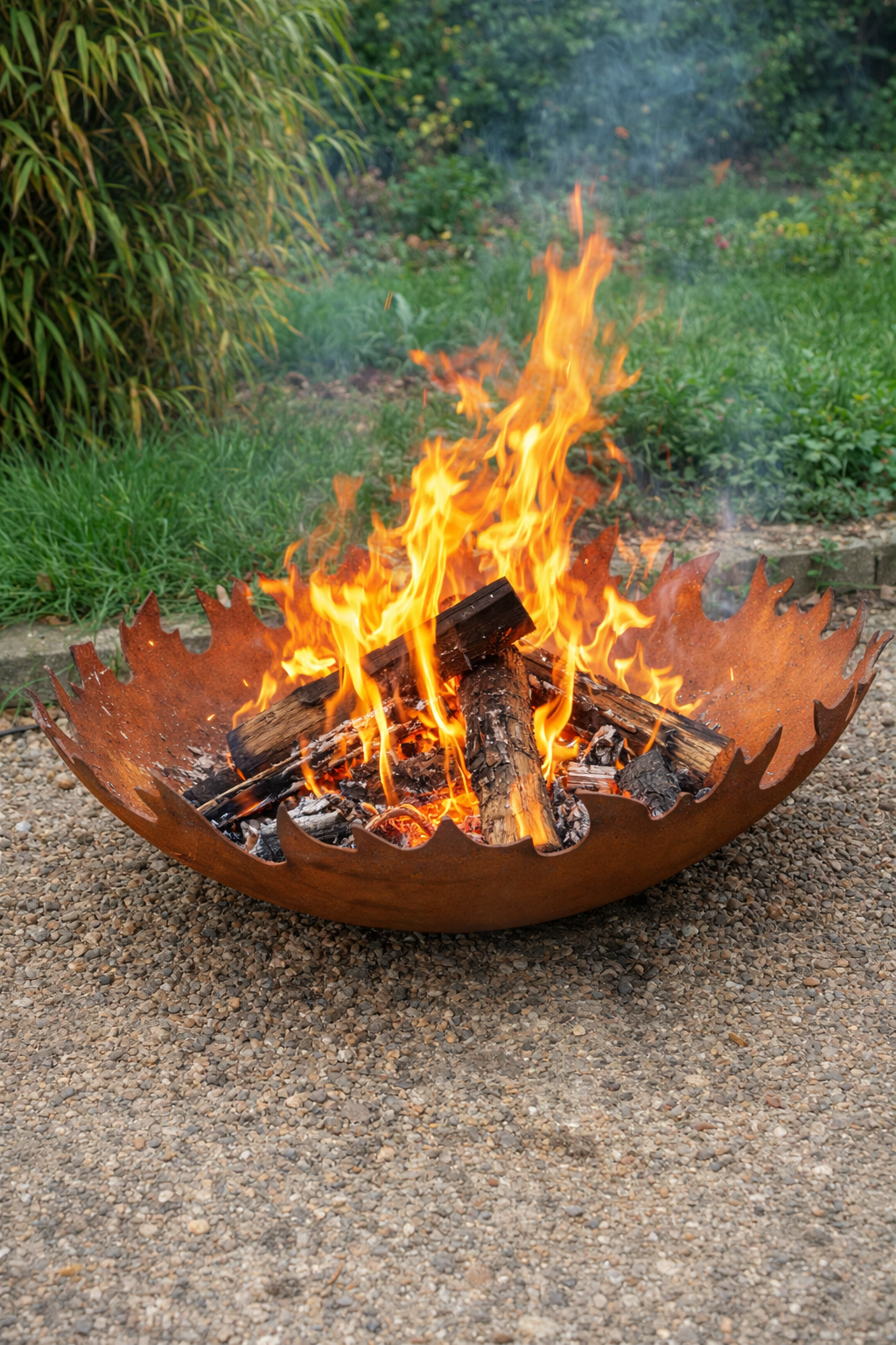 Feuerschale Rost mit Feuekranz D=50cm T=12.5cm  , 1mm dicke