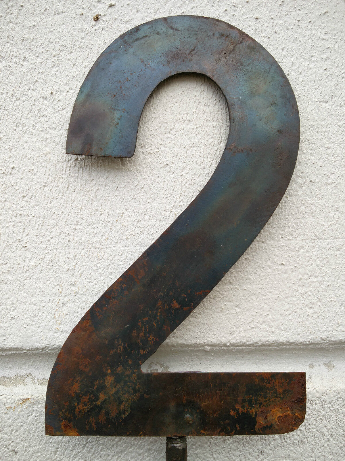 House number made of metal garden stake handmade H115cm