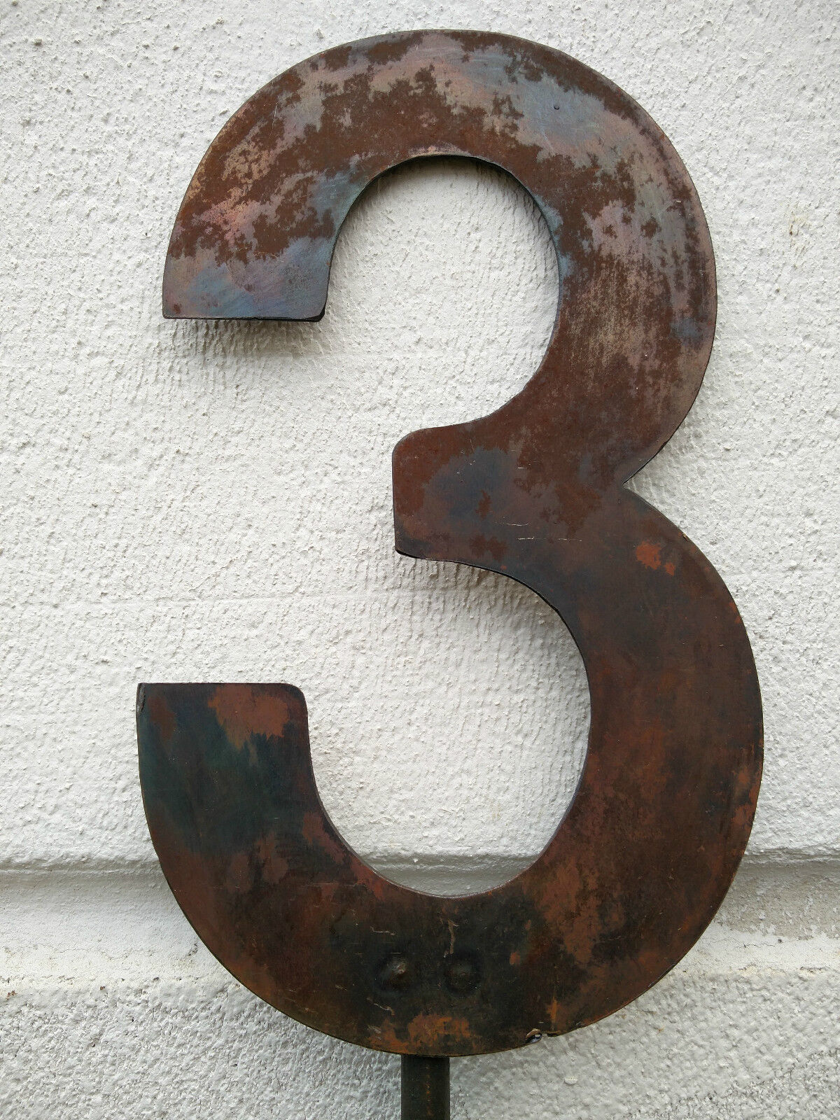 House number made of metal garden stake handmade H115cm