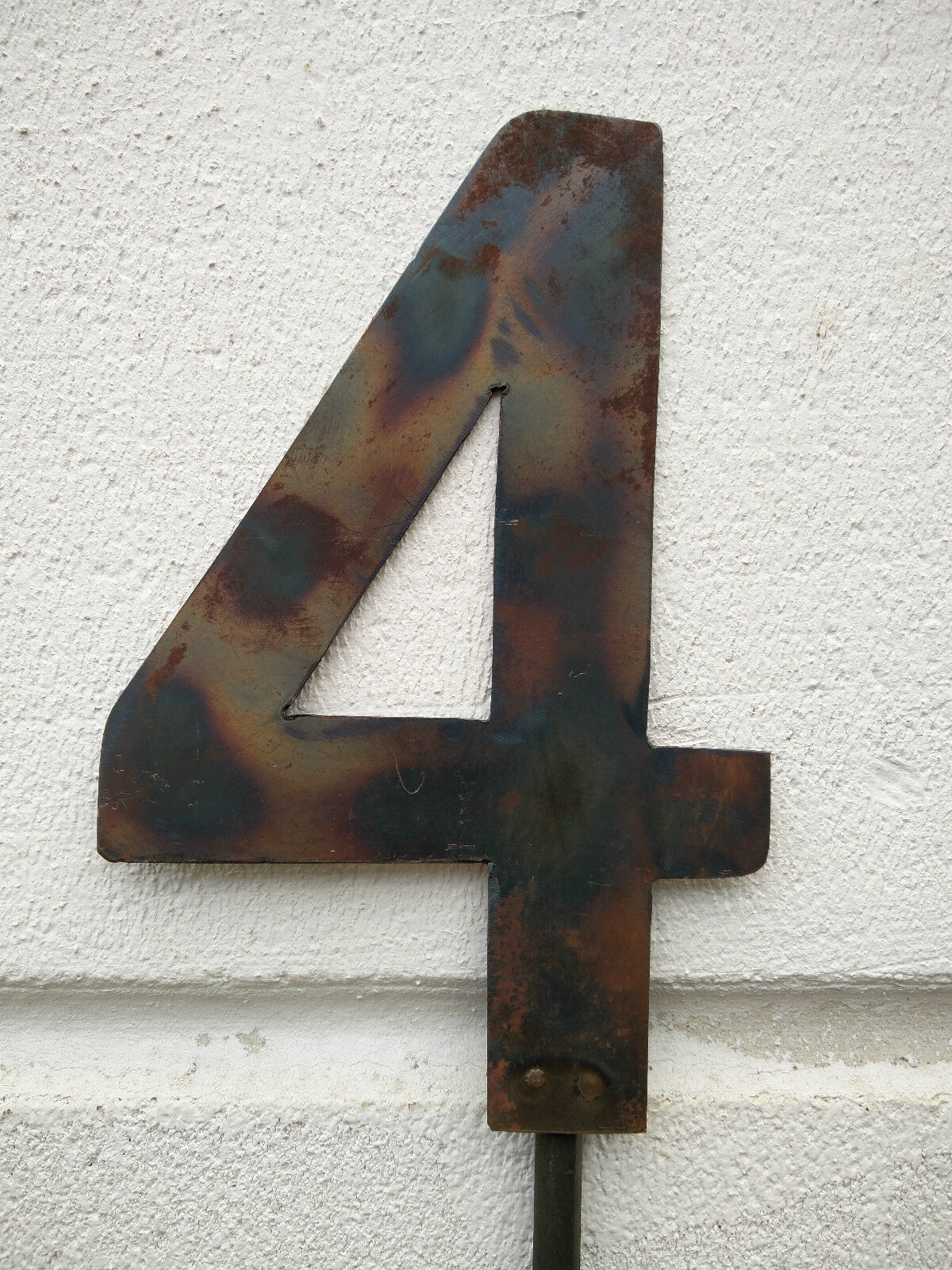 House number made of metal garden stake handmade H115cm