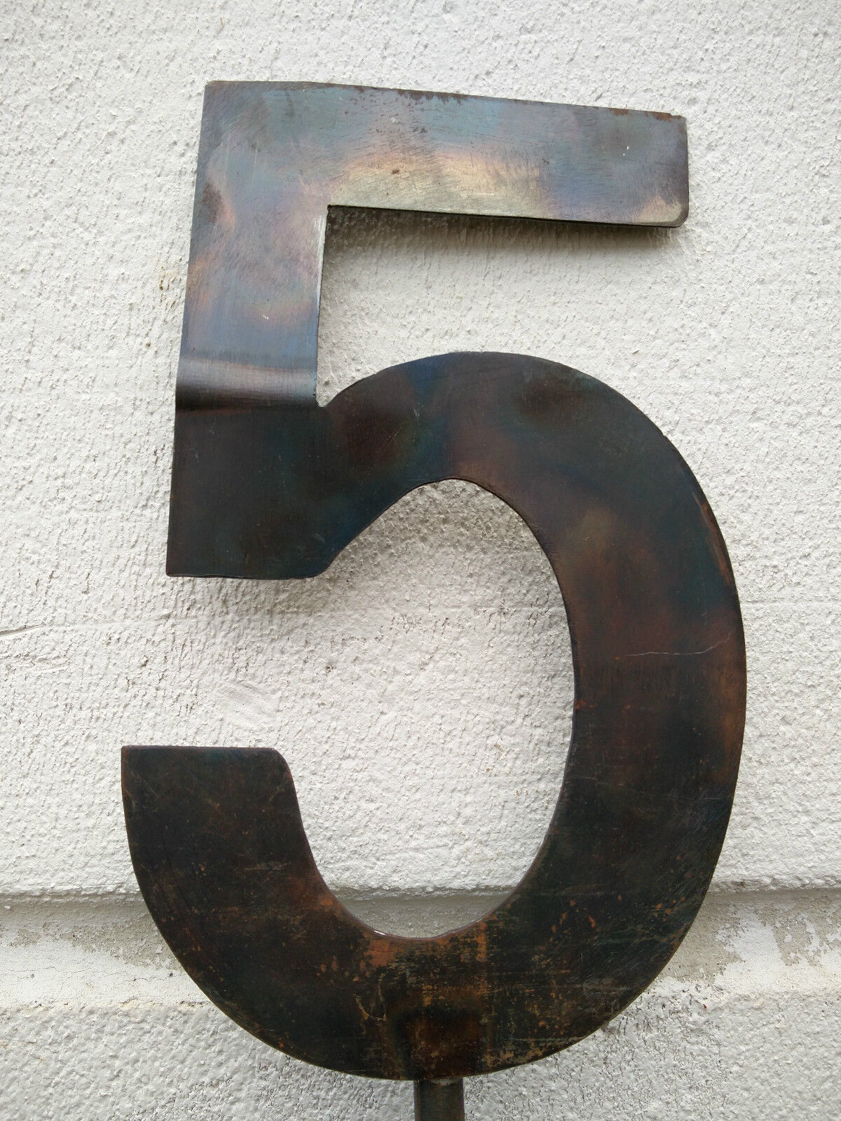 House number made of metal garden stake handmade H115cm