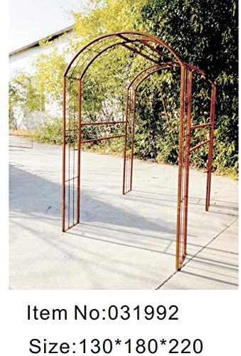 Treillis de jardin patiné, treillis de jardin en arc de roses rouille 031992 L130 * L180 * H220cm