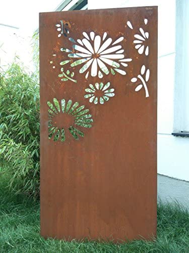 Rust garden privacy screen made of metal 1mm rust garden fence garden decoration rust privacy screen031648